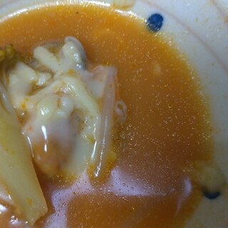 キムチ鍋のリメイクチーズスープ